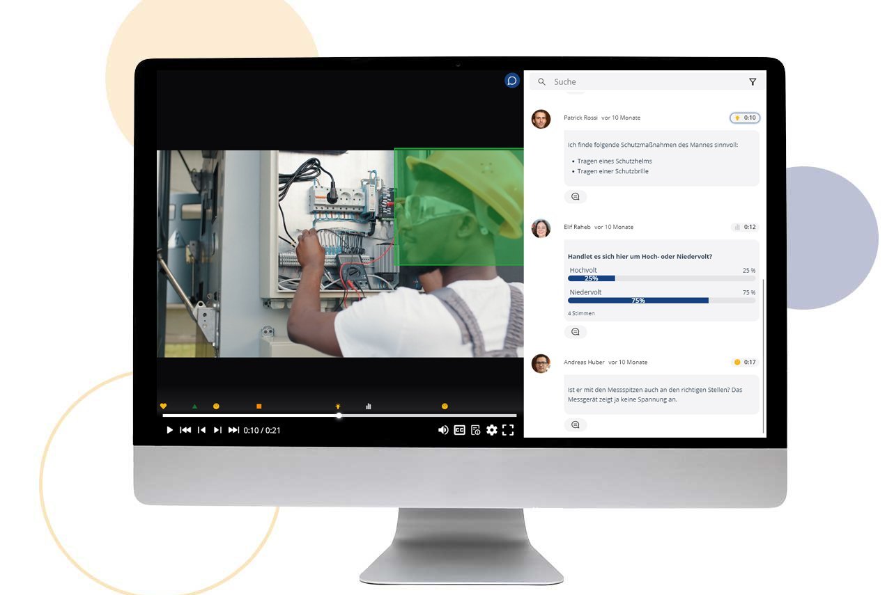 Mockup des Social Video Hubs in der Anwendung.