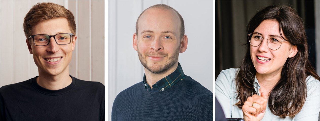 Porträtbilder von Mario Pesch, Arne Klauke und Franziska Schmid